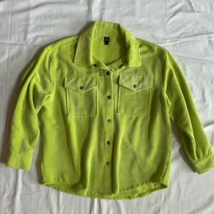 Brand New!! Wild Fable | Oversized Corduroy Shacket, Lime Green